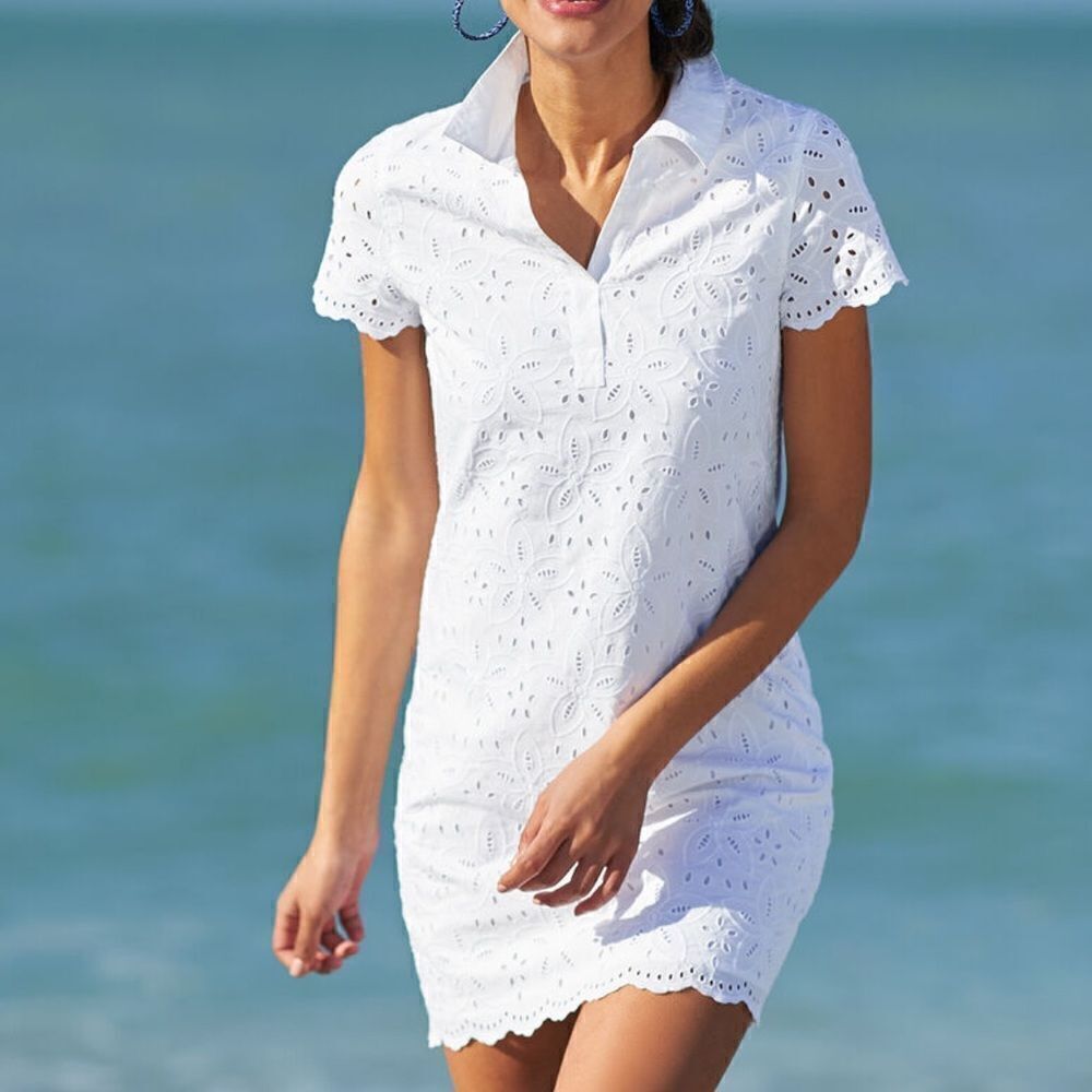 Vineyard Vines Margo Eyelet Shirt Dress Size 8